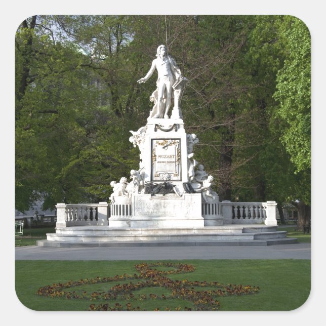 Sticker Carré Statue Mozart (Devant)