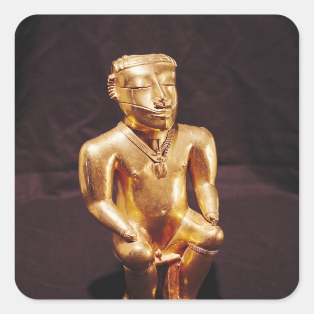 Sticker Carré Statut d'un homme assis, Quimbaya (Devant)