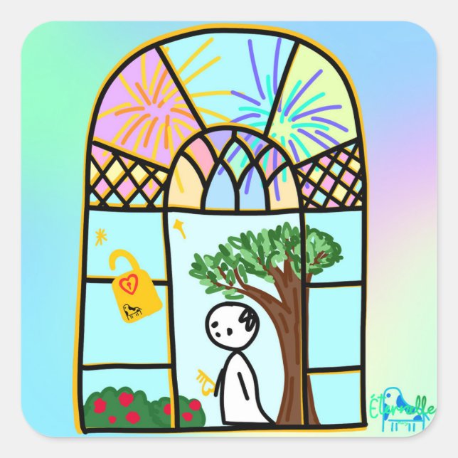 Sticker Carré Stay in the Light  (Devant)