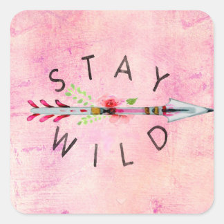 Sticker Carré Stay Wild Boho Style Art >> Rose >> Rose >> Tsigan