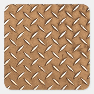 Sticker Carré Steampunk Vieux en laiton Plaque effet métallique