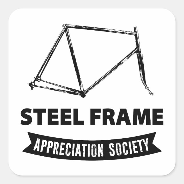 Sticker Carré Steel Frame Bike Appreciation Society (Devant)