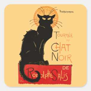 Sticker Carré Steinlen Chat Noir Classique Art Français