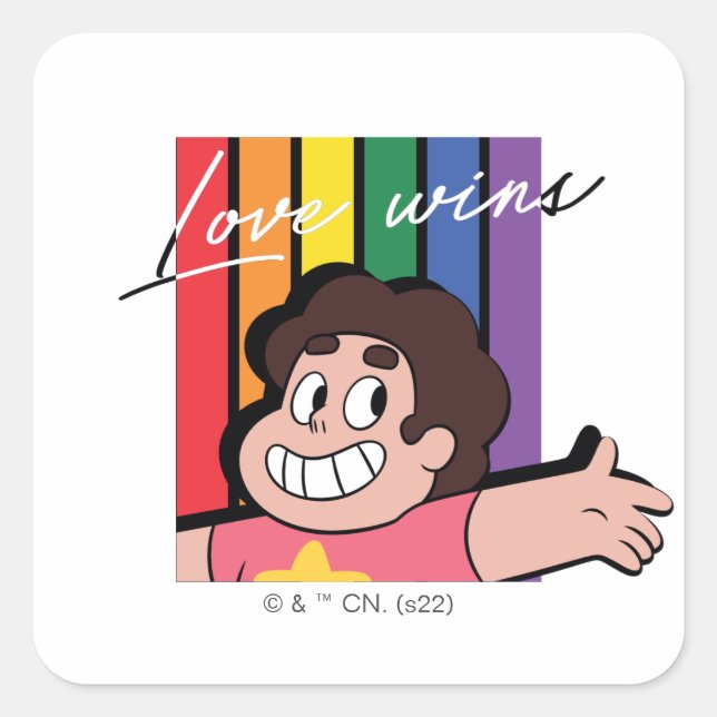 Sticker Carré Steven Universe - L'amour gagne (Devant)