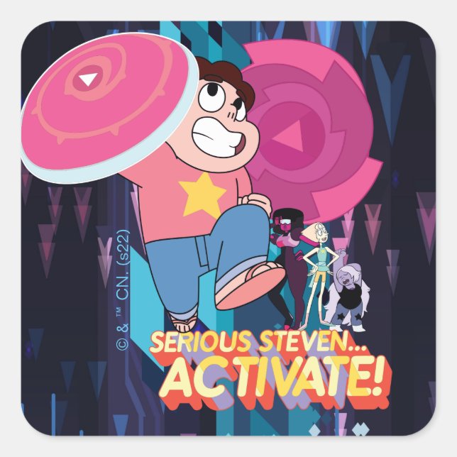 Sticker Carré Steven Universe | Sérieux Steven... Activez ! (Devant)