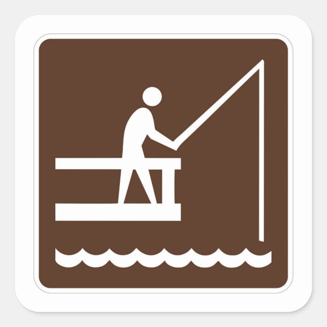Sticker Carré Stick Carré très amusant Classic Fishing Pier (Devant)