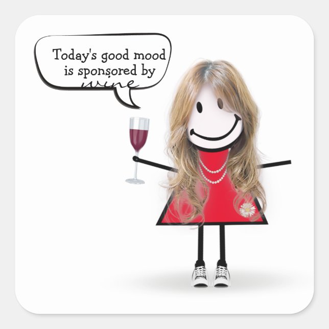 Sticker Carré Stick Party Girl en Basket (Devant)