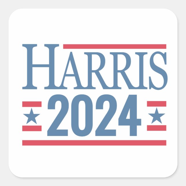 Sticker Carré Sticke Harris 2024 pour l'élection présidentielle (Devant)