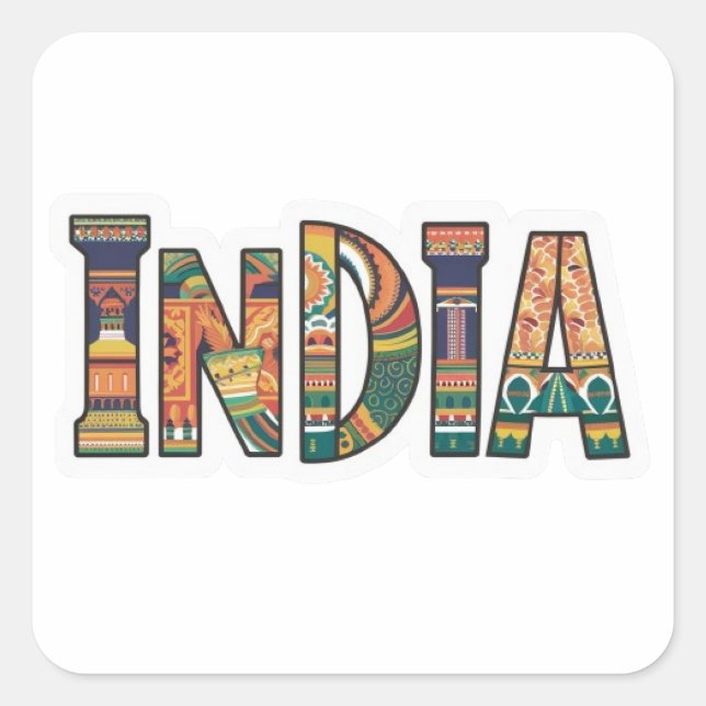 Sticker Carré "Sticker India Pride : Montre Ton Esprit" (Devant)