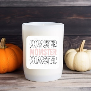 Sticker Carré "Sticker Momster Pink Halloween - mignon et Éffray