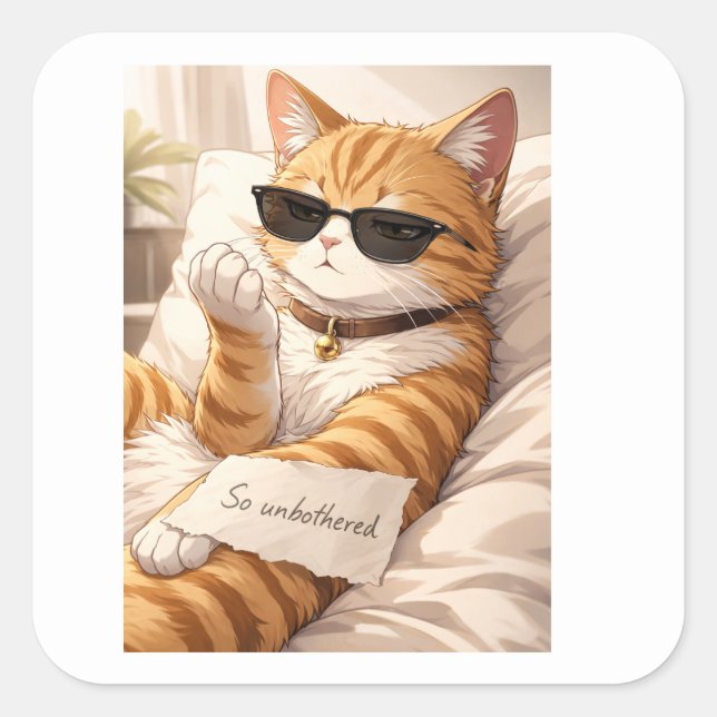 Sticker Carré StickerFAFO – So Unbothered Cat (Devant)