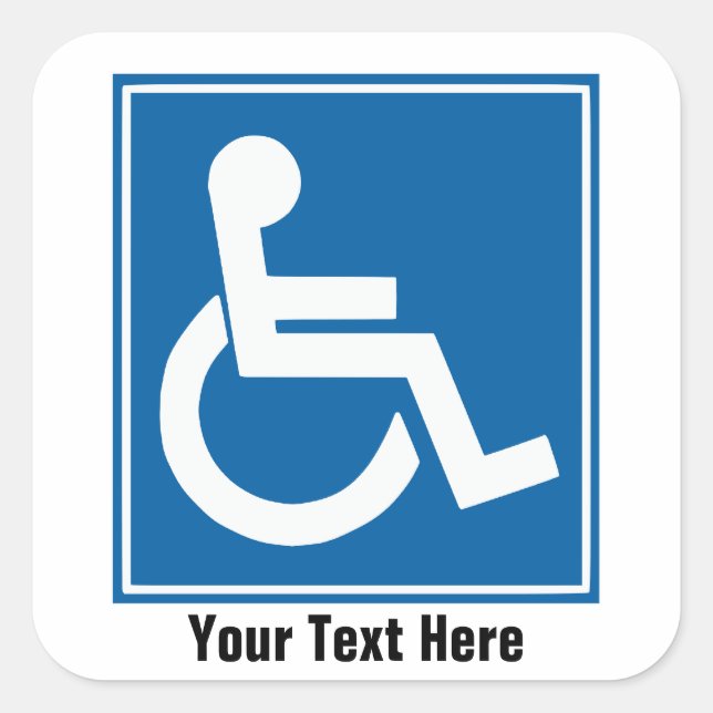 Sticker Carré Stickers/Étiquettes des signes Handicap (Devant)