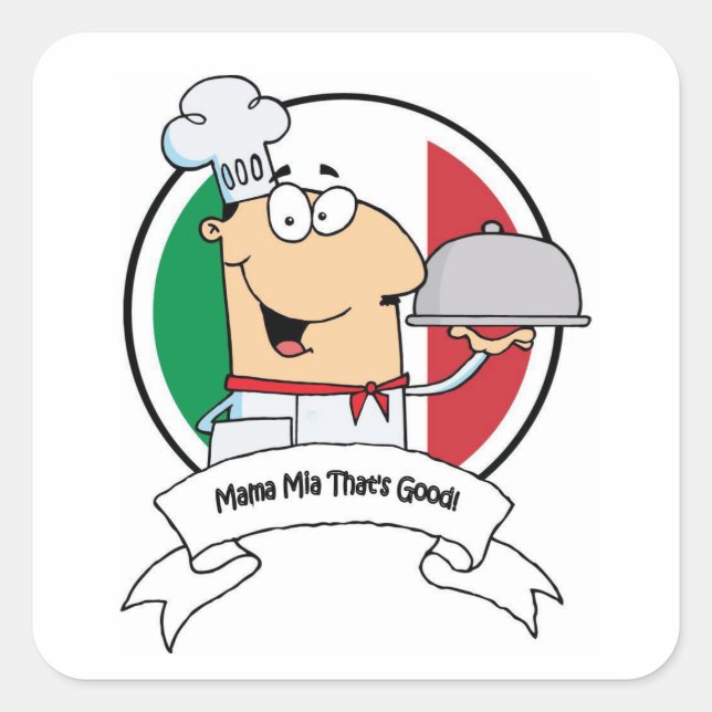 Sticker Carré Stickers—Mama Mia ! (Devant)