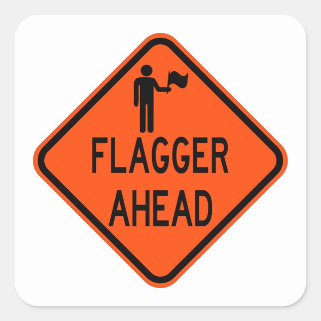 Sticker Carré Sticking très amusant Classic Flagger à l'avant St (Devant)