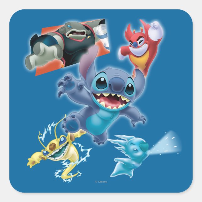 Sticker Carré Stitch and Friends (Devant)