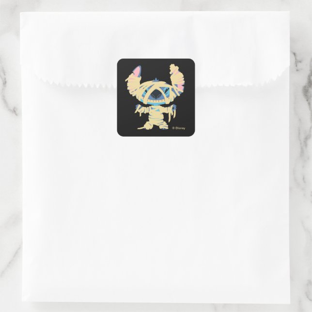 Sticker Carré Stitch Halloween maman (Sac)