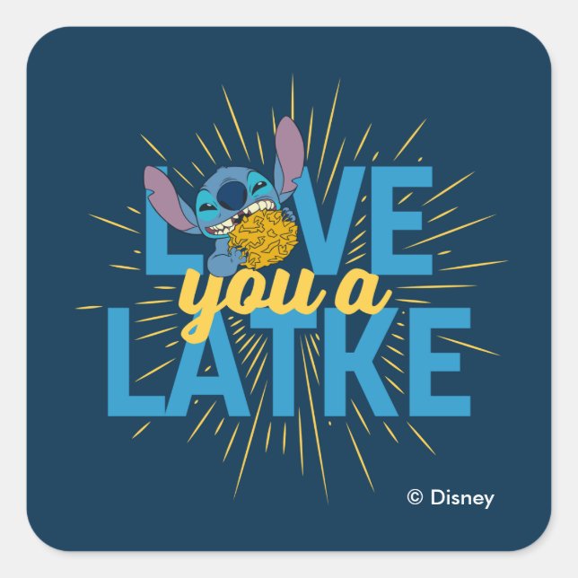 Sticker Carré Stitch | Love You a Latke (Devant)