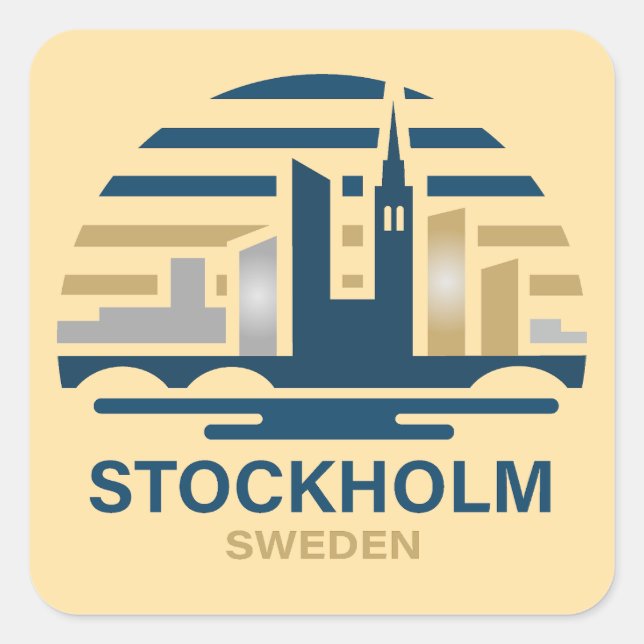 Sticker Carré Stockholm Sweden Europe (Devant)