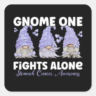 Sticker Carré Stomach Cancer Périwinkle Blue Ribbon Gnome