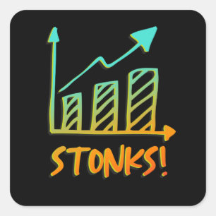 Sticker Carré Stonks - Amusant négociant en finance de marché 