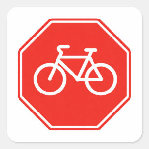Sticker Carré Stop vélo 