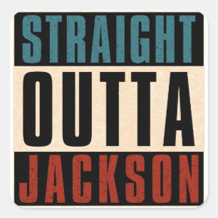 Sticker Carré Stright Outta Jackson Mississippi MS