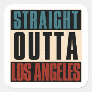 Sticker Carré Stright Outta Los Angeles Californie CA USA