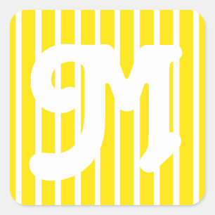 Sticker Carré Stripe Safari Jaune Dorée
