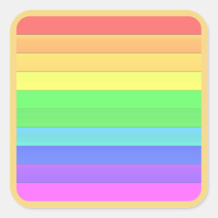 Sticker Carré Stripes de couleur Horizontal brillant coloré Simp