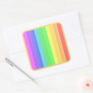 Sticker Carré Stripes de couleur Vertical brillant couleur simpl