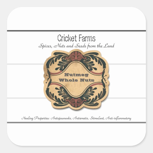 Sticker Carré Stripes Modèles simples Kraft Orante (Devant)