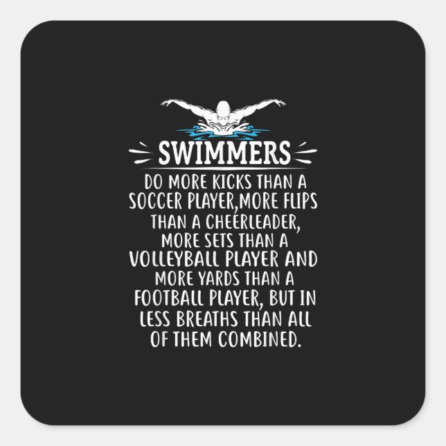 Sticker Carré Strong Swim Swimming Toxits For Men Women (Devant)