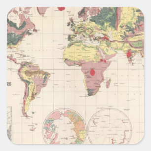 Sticker Carré Structure géologique du globe