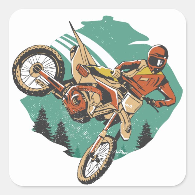 Sticker Carré Stunts de moto Freestyle FMX (Devant)