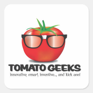 Sticker Carré Stups de Geek tomate