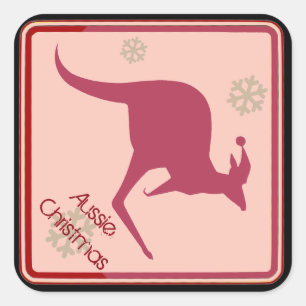 Sticker Carré Style australien de l'Australie de Noël