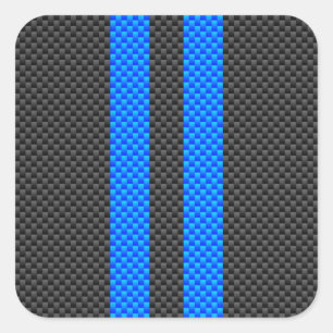 Sticker Carré Style bleu de fibre de carbone d'accent emballant