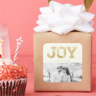 Sticker Carré Style Block Font Gold Parties scintillant Joie Mod