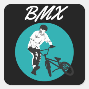 Sticker Carré Style BMX rétro cool Biker