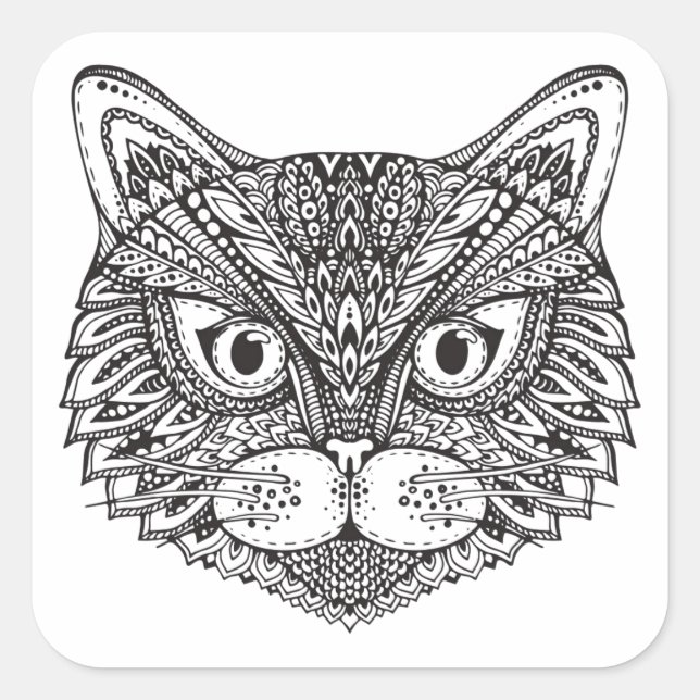 Sticker Carré Style Cat (Devant)