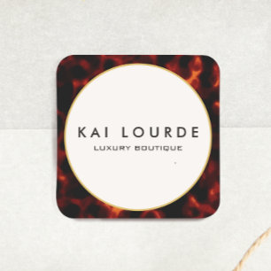 Sticker Carré Stylé Coquille Tortue Chic Luxe