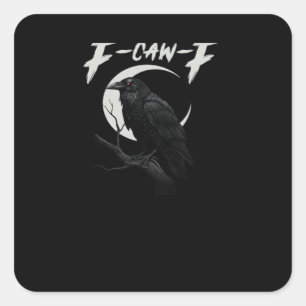 Sticker Carré Style Rétro Classique Corbeau Drôle