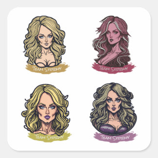 Sticker Carré Style Team Stormy - Stormy Daniels Creative
