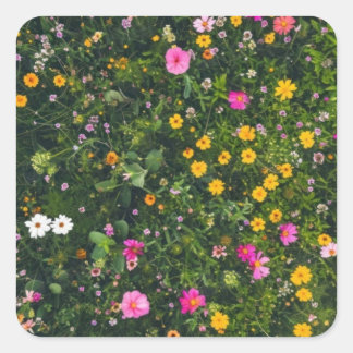 Sticker Carré Stylish Watercolor Floral Pattern