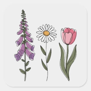 Sticker Carré Subtil Anti-Trump - Tulipe Renard Foxglove III