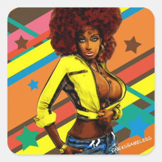 Sticker Carré Sucre Brown