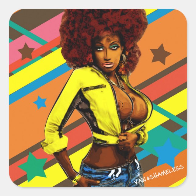 Sticker Carré Sucre Brown (Devant)