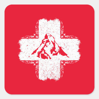 Sticker Carré Suisse Alpes Matterhorn - Suisse