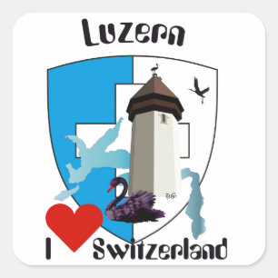 Sticker Carré Suisse de Suisse Svizzera Svizra Switzerland colle