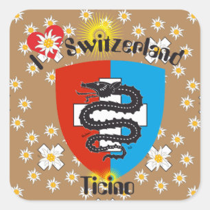 Sticker Carré Suisse Svizzera Svizra Switzerland Kleber